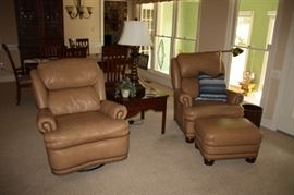 Hancock & Moore Glider Rocker & Chair w/ Ottoman