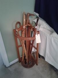 One of several umbrella or cane rack