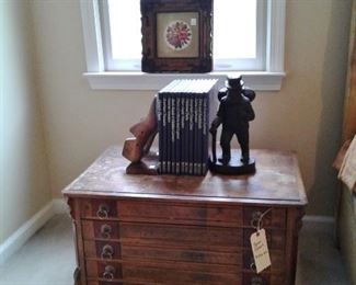 Five drawer spool chest--is large enough to be used as a side table