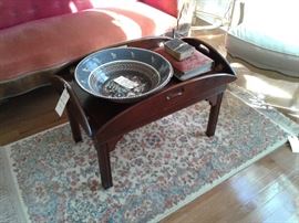 Butler's tray coffee table on Karastan rug