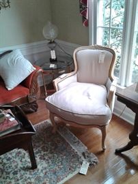 One of a pair of French parlor chairs