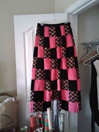 Vintage velvet patch work skirt