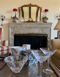 Splendid Fireplace Setting for Entertaining John Widdicomb "Parsons Tables" 