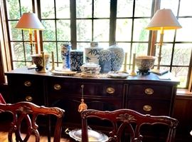 Traditional Mahogany Sheraton Style  Sideboard By Kindel to hold Heirlooms and suitable for Dining, Entry, Display, storage and More