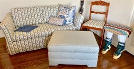 Love Seat; Ottoman; Side Chair; "Ski Boot" Stool