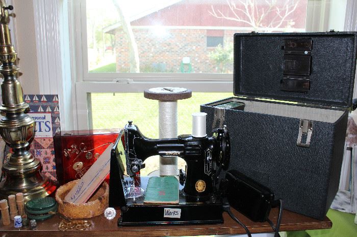 Vintage Singer Electric Portable Sewing Machine-221-1