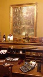 OIL PAINTING & OFFICE STUFF