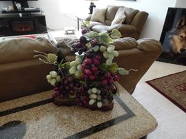 Glass grapes decor