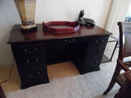 Office desk, dark wood