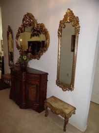 Pair of mirrors and small stands