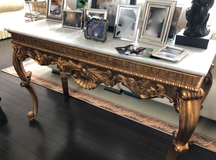 Gold & marble console 