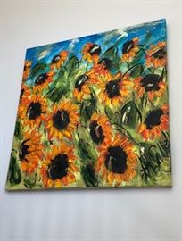 Tony LaSalle original sunflowers painting 