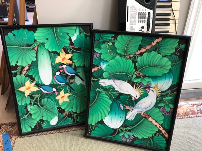 Pair Tropical paintings 