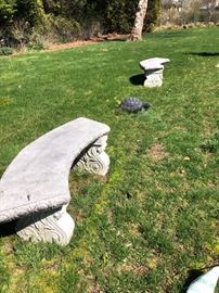 Pair concrete benches