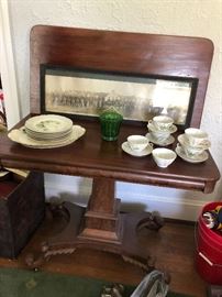 Mahogany Empire Card Table