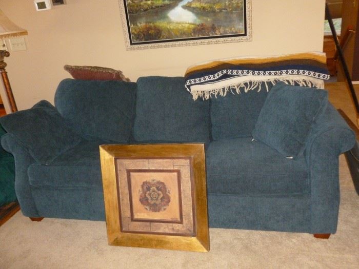 Blue Courderoy-type Sleeper Sofa