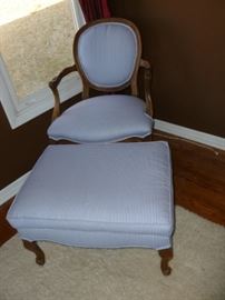 Striped Chair & Ottoman
