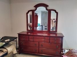 Master Bedroom Set. Queen Bed, Armoire, Dresser with mirror and nightstand!