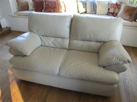 Italian leather love seat
