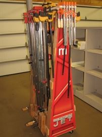 Furniture clamp stand and a variety of furniture clamps