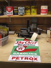 Vintage oil cans and petroleum advertising