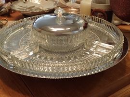 METAL & GLASS LAZY SUSAN