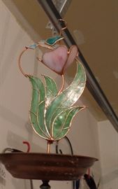 STAINED GLASS BIRD FEEDER