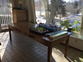 Large oak library table 8 ft x 3 ft