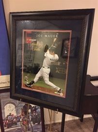Joe Mayer signed batting title print, framed 39/100