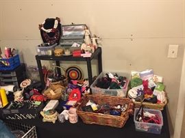 Hair bows,headbands, barrettes, curling irons,straighteners, vintage jewelry box