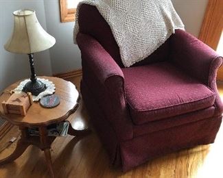 Curl up with a nice book in this cozy and comfy upholstered chair!