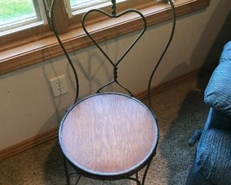 Vintage metal and wood chair 