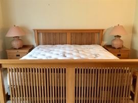 Bentwood Furniture Oak King  Bed;  Stearns + Foster King Mattress/Spring