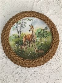 Framed deer plate