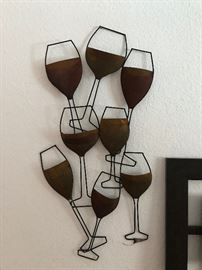 Metal wine wall decor