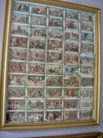 Framed Victorian chocolate advertising cards
