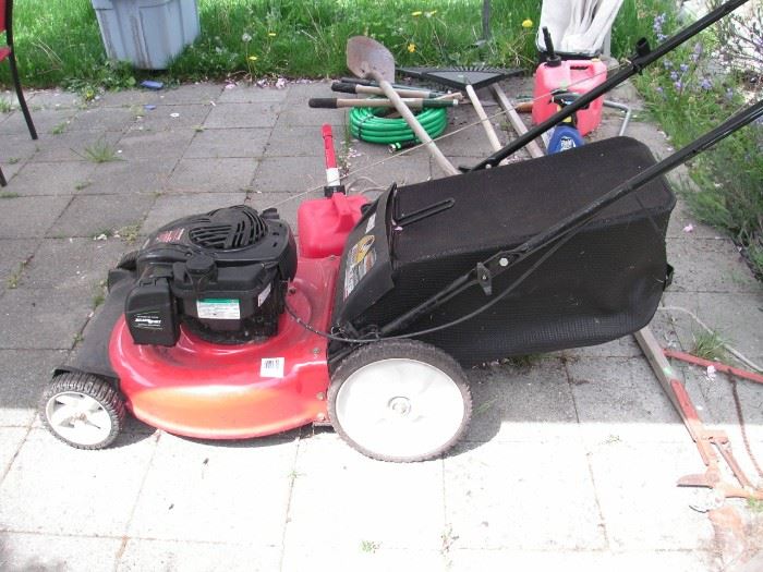Gas mower with grass catcher - started right up!