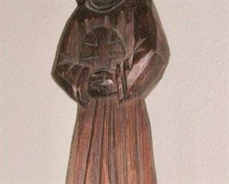 Hand carved wood saint