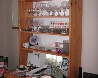 Pine cupboard & shelf unit