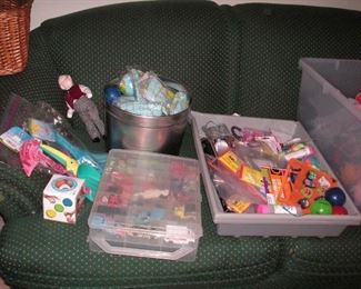 Lots & lots of kid stuff: toys, books, plushies, games, art things, etc