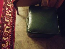 8 x10 Persian rug and leather stool