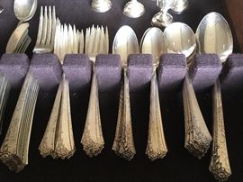 Heirloom Damask Rose Sterling Silver Flatware Set 