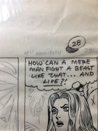 Original Tarzan comic book art 