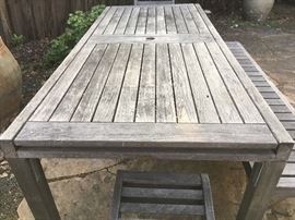 Teak patio table