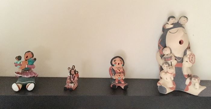 Signed Native American storytellers pottery 