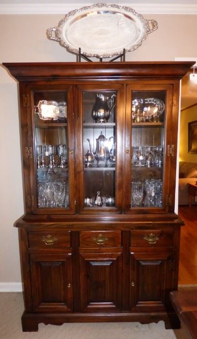 Ethan Allen Pine China Cabinet