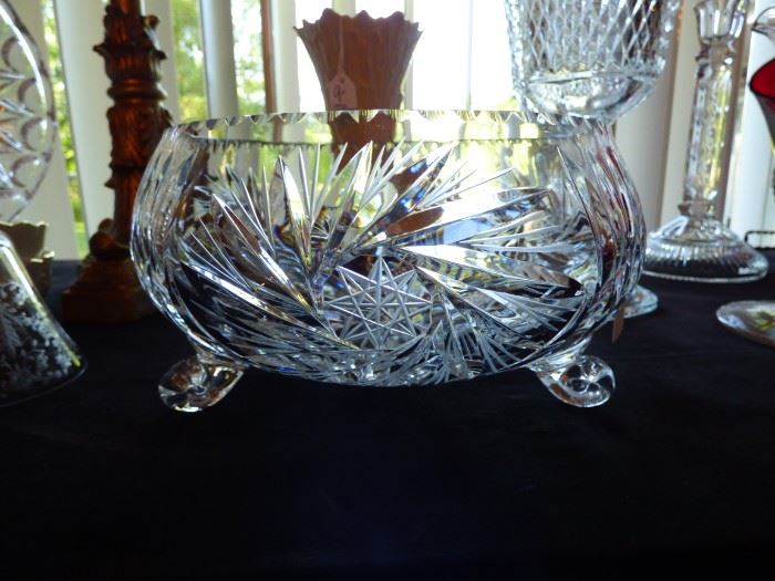 Heavy Crystal etched bowl