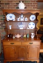 Maple Hutch, "Blue Dresden" serving pieces