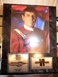 Spock signed by Leonard Nimoy photograph Star Trek collectible