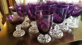 purple glassware